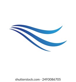Logo de diseño de Ilustración vectorial de ícono de onda de agua