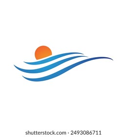 Water wave icon vector illustration design logo