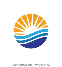 Water wave icon vector illustration design logo