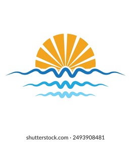 Water wave icon vector illustration design logo