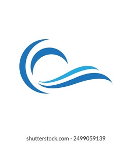 Logotipo de diseño de Ilustración vectorial de icono de onda de agua