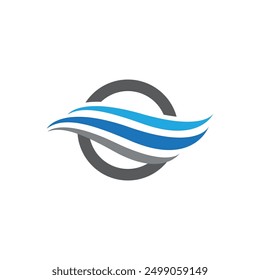 Logotipo de diseño de Ilustración vectorial de icono de onda de agua