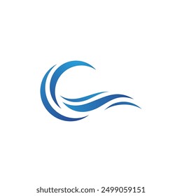 Water wave icon vector illustration design logo