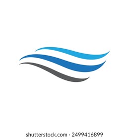 Water wave icon vector illustration design logo