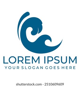 Logotipo de diseño de Ilustración vectorial de icono de onda de agua