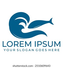 Logotipo de diseño de Ilustración vectorial de icono de onda de agua