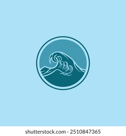 Water wave icon vector illustration design logo