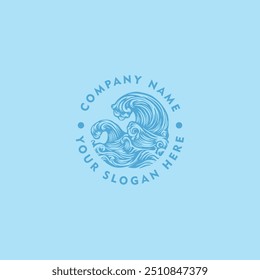 Water wave icon vector illustration design logo