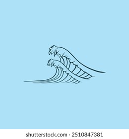 Logotipo de diseño de Ilustración vectorial de icono de onda de agua