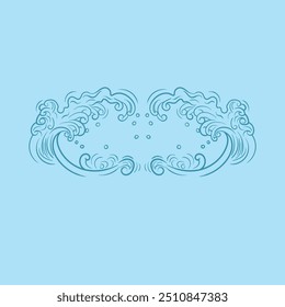 Water wave icon vector illustration design logo