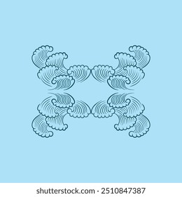 Logotipo de diseño de Ilustración vectorial de icono de onda de agua