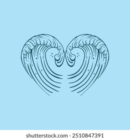 Water wave icon vector illustration design logo