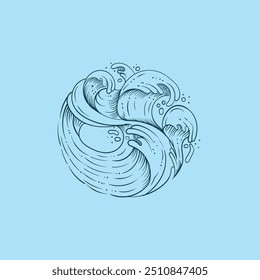 Wasserwelle Symbol, Vektorgrafik-Design-Logo