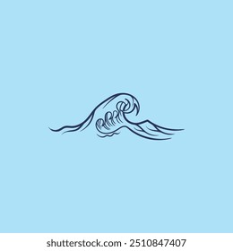 Water wave icon vector illustration design logo