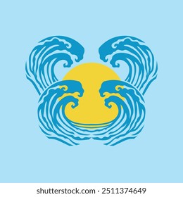 Water wave icon vector illustration design logo