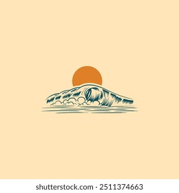 Water wave icon vector illustration design logo