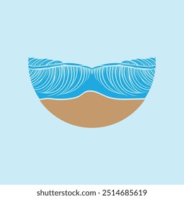 Water wave icon vector illustration design logo