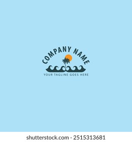 Water wave icon vector illustration design logo
