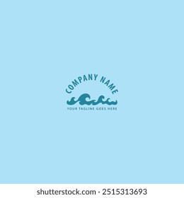 Logotipo de diseño de Ilustración vectorial de icono de onda de agua