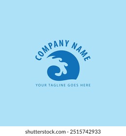 Logotipo de diseño de Ilustración vectorial de icono de onda de agua