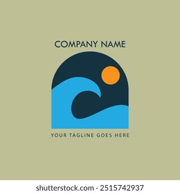 Ícone de onda de água vetor ilustração design logotipo