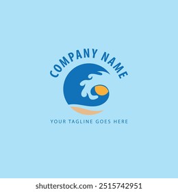 Water wave icon vector illustration design logo