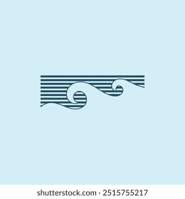 Logotipo de diseño de Ilustración vectorial de icono de onda de agua