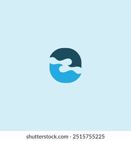 Water wave icon vector illustration design logo