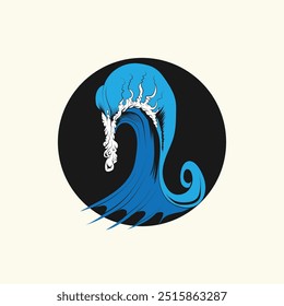 Water wave icon vector illustration design logo