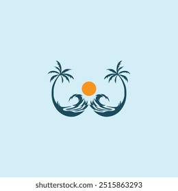 Water wave icon vector illustration design logo