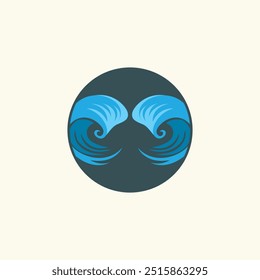 Water wave icon vector illustration design logo