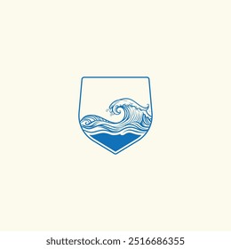 Water wave icon vector illustration design logo