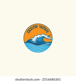 Logotipo de diseño de Ilustración vectorial de icono de onda de agua