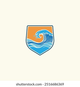 Water wave icon vector illustration design logo