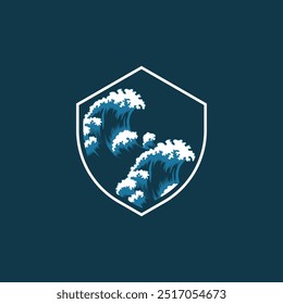 Water wave icon vector illustration design logo