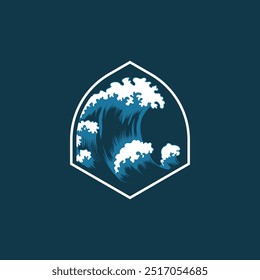 Water wave icon vector illustration design logo