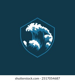 Water wave icon vector illustration design logo