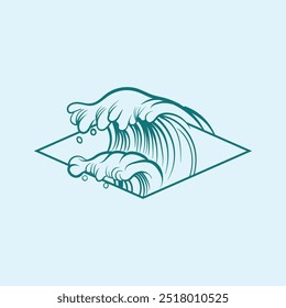 Ícone de onda de água vetor ilustração design logotipo