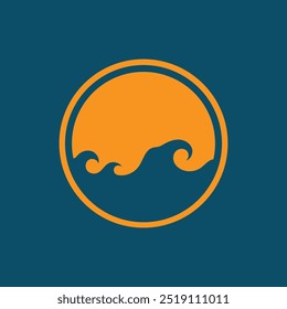 Water wave icon vector illustration design logo