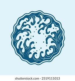 Logotipo de diseño de Ilustración vectorial de icono de onda de agua
