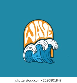 Ícone de onda de água vetor ilustração design logotipo