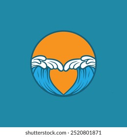 Water wave icon vector illustration design logo