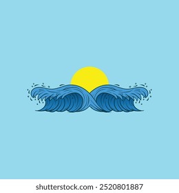 Water wave icon vector illustration design logo