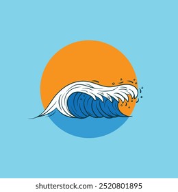 Ícone de onda de água vetor ilustração design logotipo