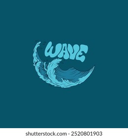 Water wave icon vector illustration design logo