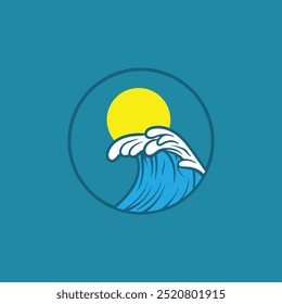 Water wave icon vector illustration design logo