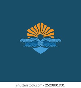 Water wave icon vector illustration design logo