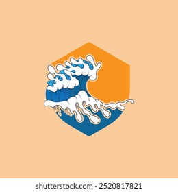 Ícone de onda de água vetor ilustração design logotipo