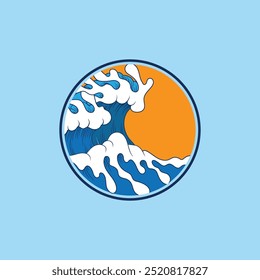Water wave icon vector illustration design logo