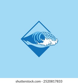 Water wave icon vector illustration design logo
